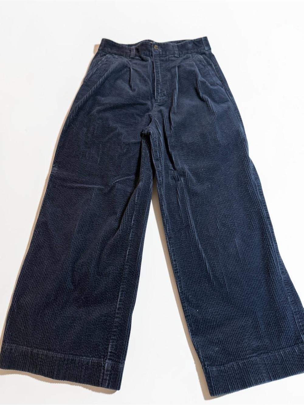 Madewell Navy Corduroy Wide Leg Cropped Pants Women’s Size 8 High Rise